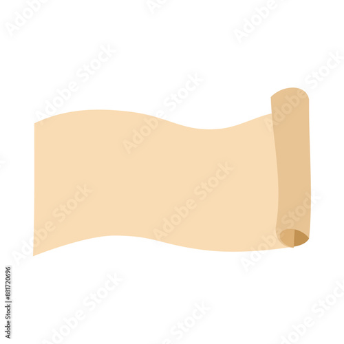 広げた羊皮紙の巻物。フラットなベクターイラスト。
Unfolded parchment scroll. Flat vector illustration.