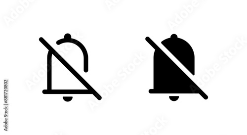 Mute bell icon in generic style. Silent, silence concept