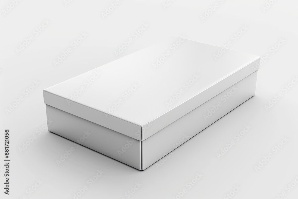 Naklejka premium Blank White Box Mockup on Isolated White Background created with Generative AI
