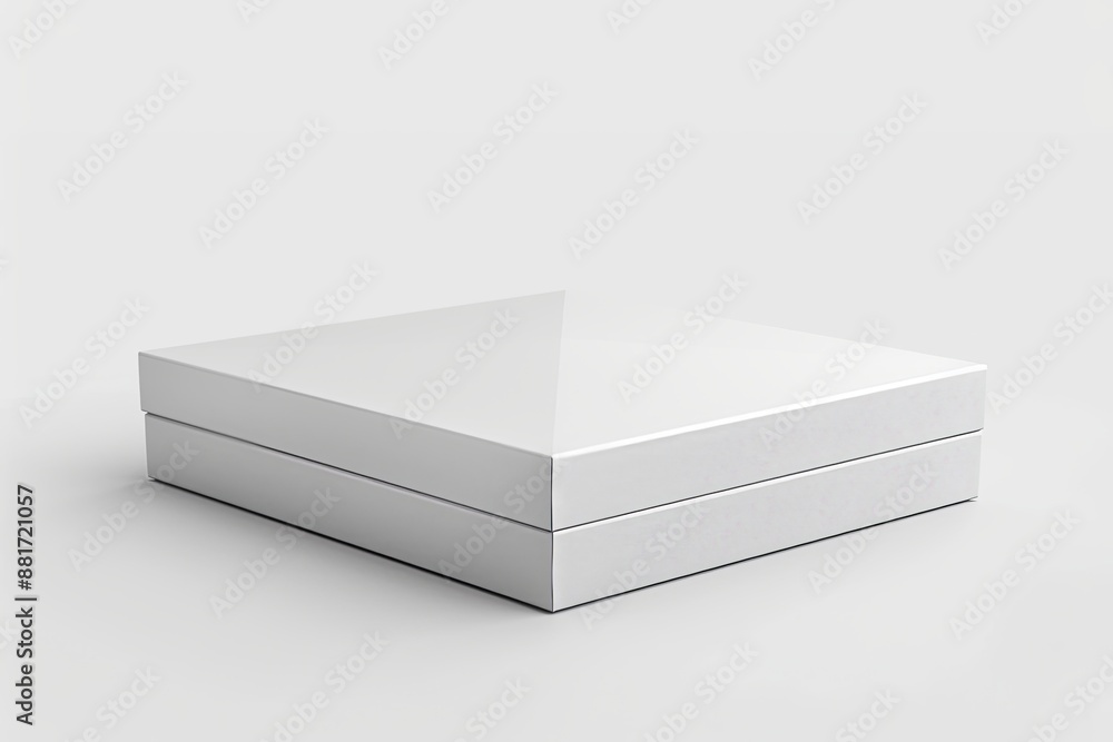 Fototapeta premium Blank White Box Mockup on Isolated White Background created with Generative AI
