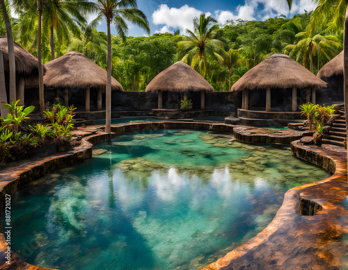 Exotic Oasis: Tropical Spa with Natural Volcanic Hot Springs