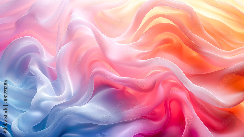 Soft pastel colored fabric flowing creating abstract shapes Soft pastel colored fabric flowing creating abstract shapes
