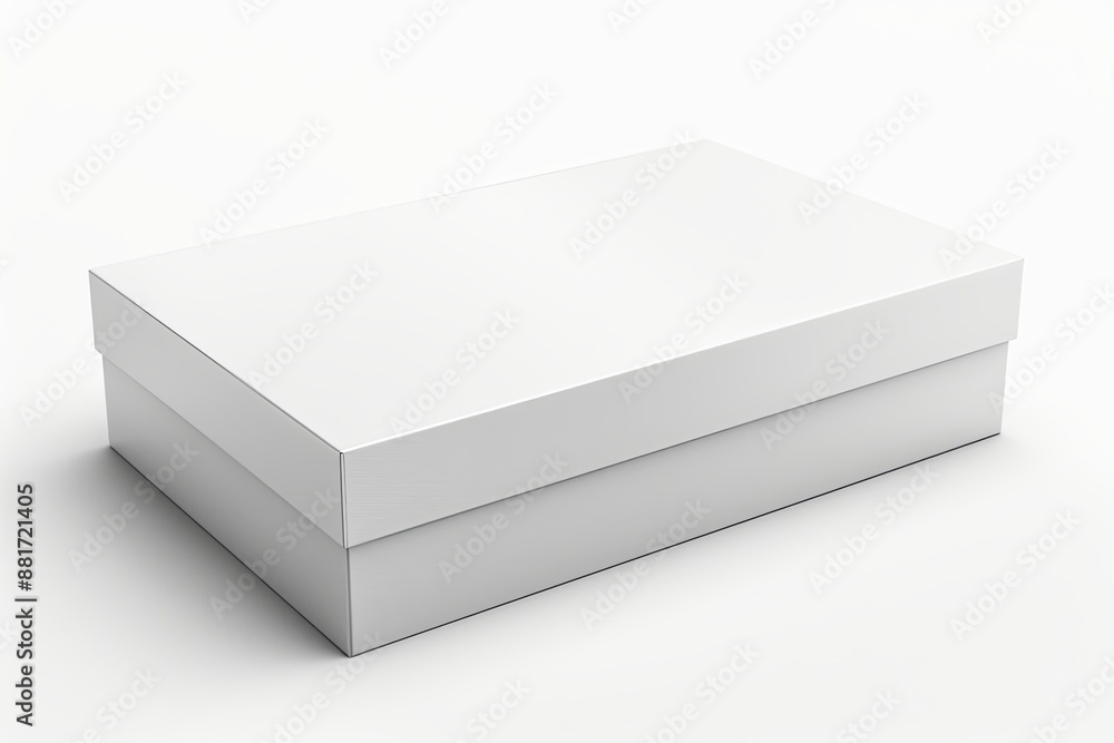 Blank White Box Mockup on Isolated White Background created with Generative AI Blank White Box Mockup on Isolated White Background created with Generative AI