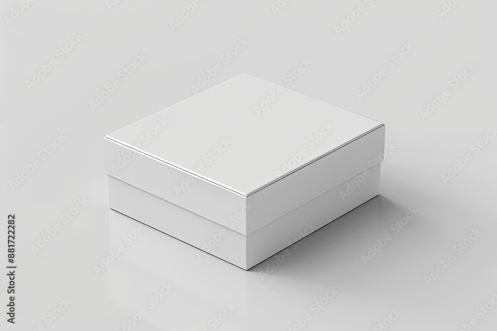 Blank White Box Mockup on Isolated White Background created with Generative AI Blank White Box Mockup on Isolated White Background created with Generative AI