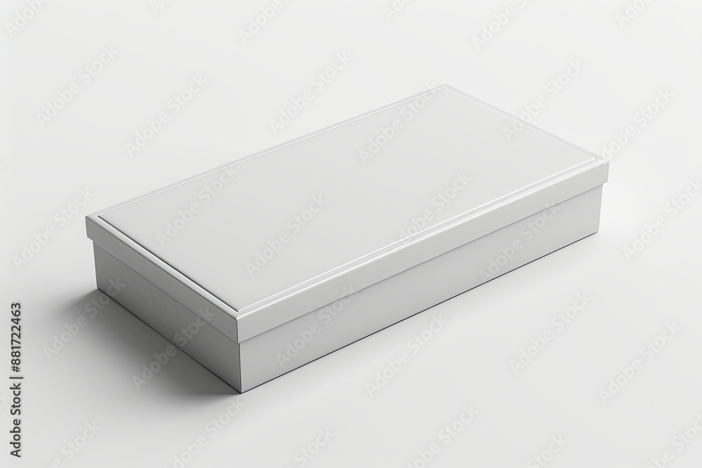 Naklejka premium Blank White Box Mockup on Isolated White Background created with Generative AI
