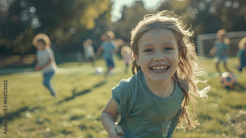 Young latin american girl kid running in a park Young latin american girl kid running in a park