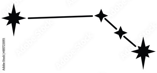 Aries zodiac constellation. Star constellation zodiac aries black white vector