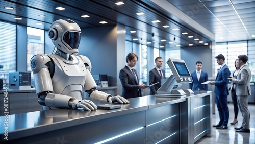 robot assistant in the bank of the future, AI