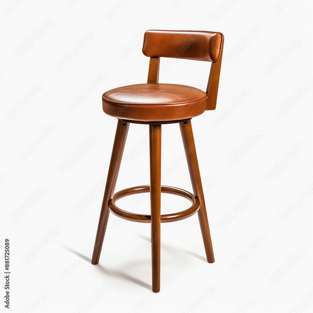 a brown stool with a cushion a brown stool with a cushion