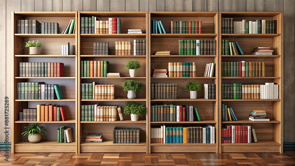 library shelves with books, AI, literature library shelves with books, AI, literature