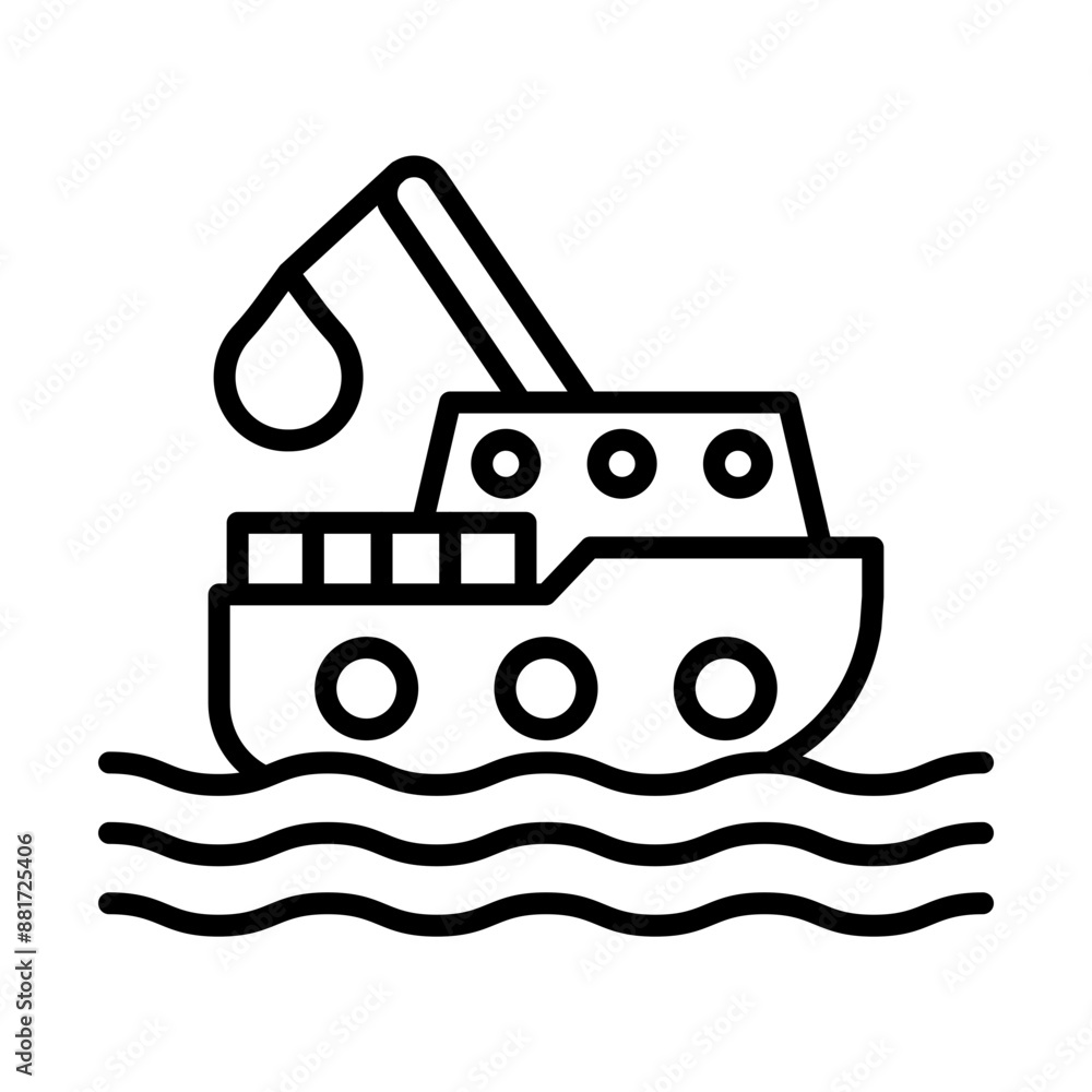 Fishing Boat line icon Fishing Boat line icon