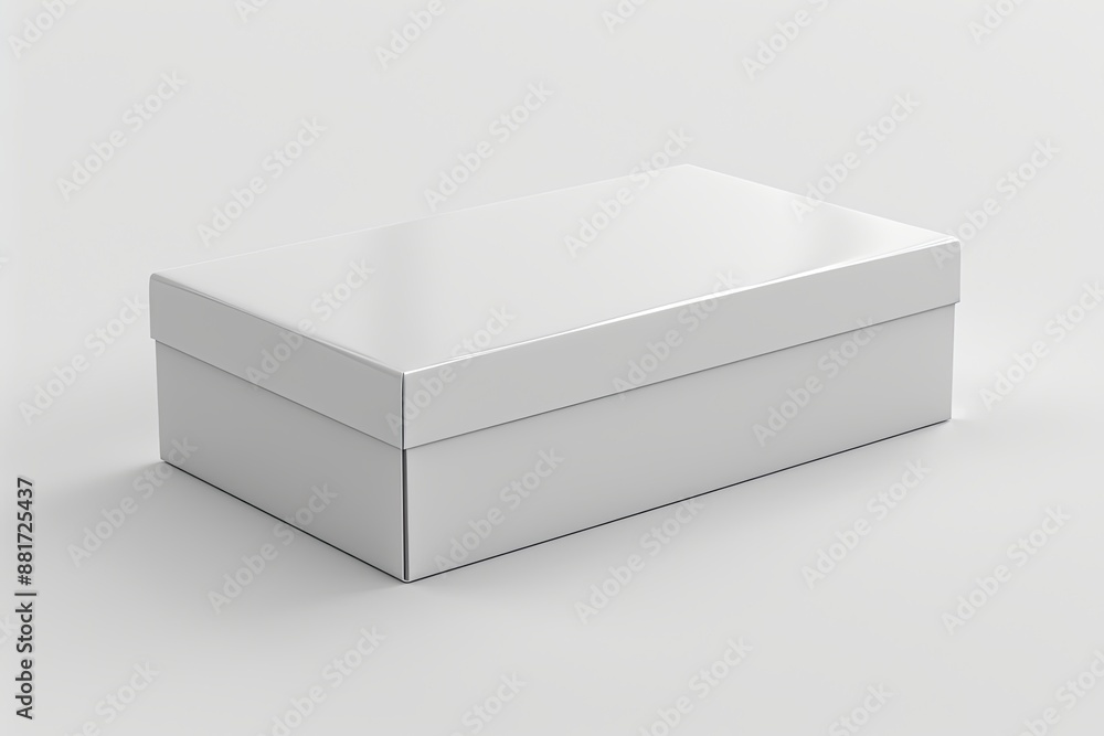 Fototapeta premium Blank White Box Mockup on Isolated White Background created with Generative AI