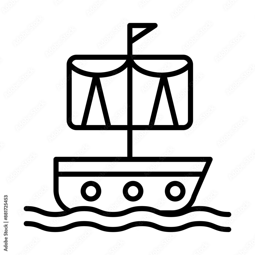 Ship Mast line icon Ship Mast line icon