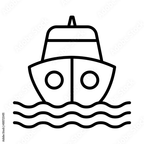 Naval Ship line icon
