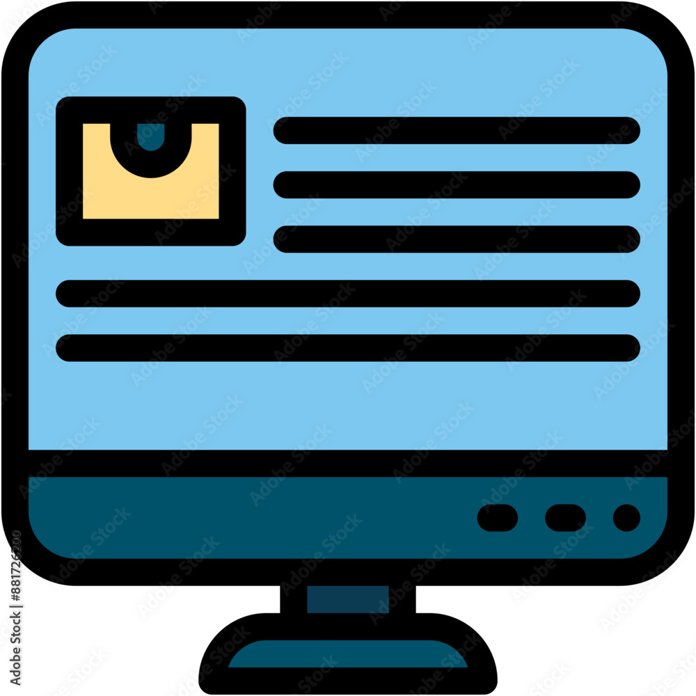 Vector Icon Content Management, Content Management System, Monitor, Industry, Computer Vector Icon Content Management, Content Management System, Monitor, Industry, Computer