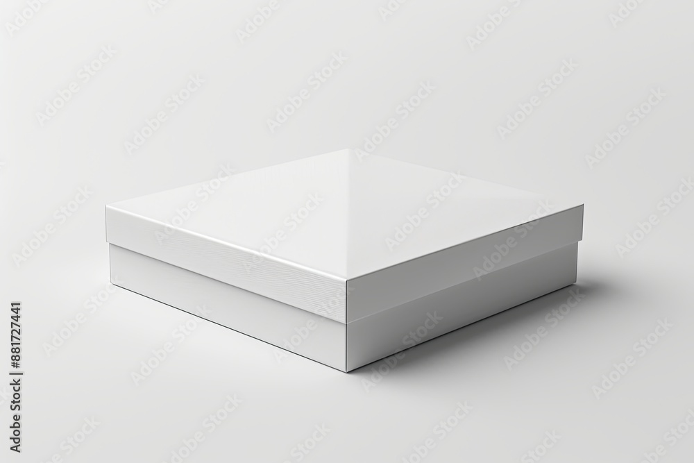Blank White Box Mockup on Isolated White Background created with Generative AI Blank White Box Mockup on Isolated White Background created with Generative AI