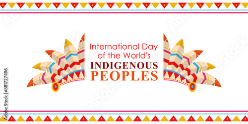 Vector illustration of International Day of the World's Indigenous Peoples social media template