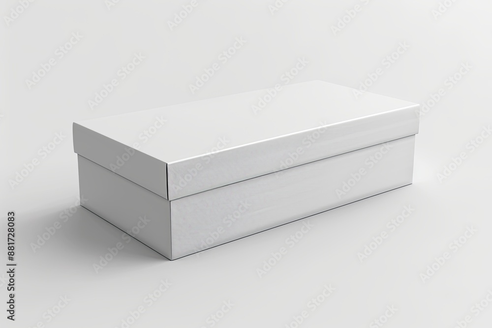 Naklejka premium Blank White Box Mockup on Isolated White Background created with Generative AI