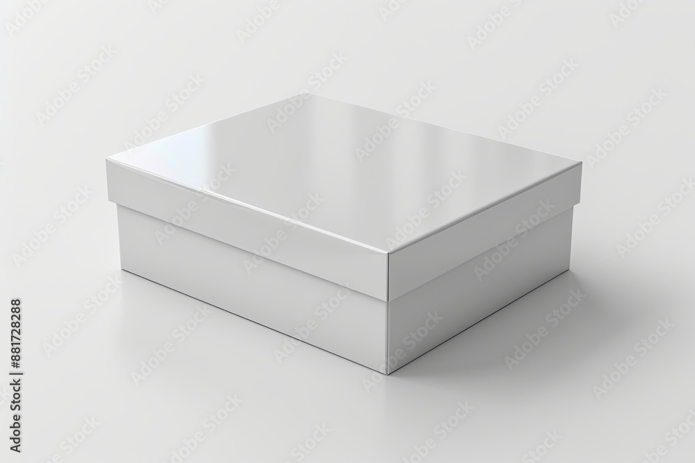 Blank White Box Mockup on Isolated White Background created with Generative AI Blank White Box Mockup on Isolated White Background created with Generative AI