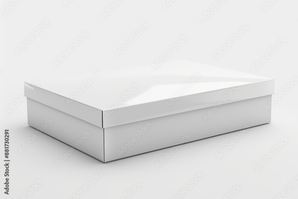 Blank White Box Mockup on Isolated White Background created with Generative AI Blank White Box Mockup on Isolated White Background created with Generative AI