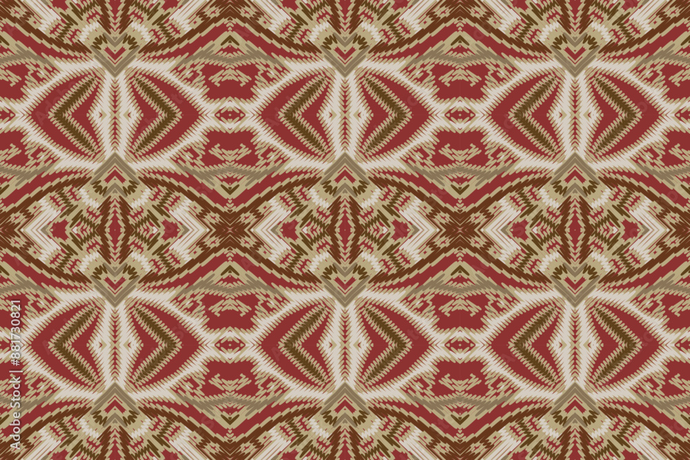 Ikat ethnic seamless pattern design. Abstract geometric Aztec fabric carpet mandala ornaments textile decorations wallpaper. Tribal boho native Ikat ethnic seamless pattern design. Abstract geometric Aztec fabric carpet mandala ornaments textile decorations wallpaper. Tribal boho native