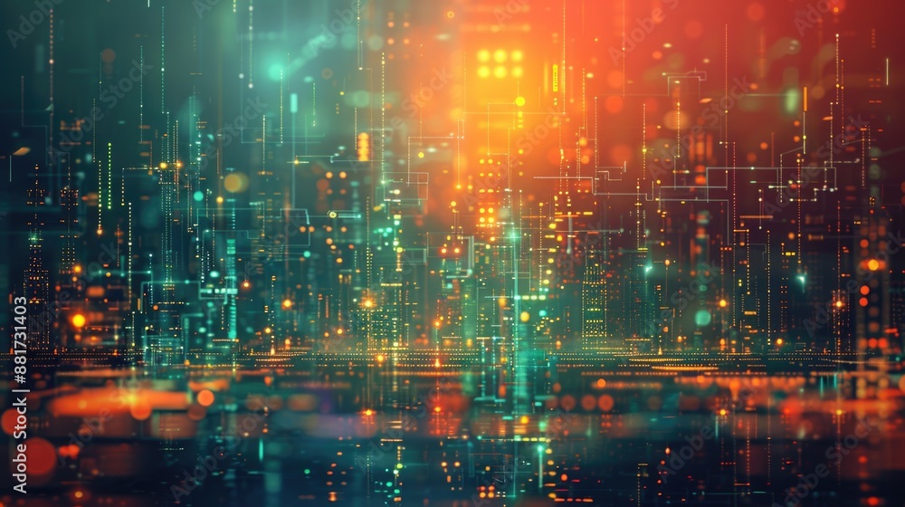 Fototapeta premium Digital Harmony - Technology-Themed Wallpaper for Visual Comfort