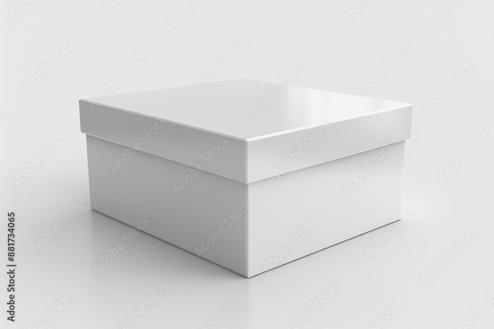 Blank White Box Mockup on Isolated White Background created with Generative AI Blank White Box Mockup on Isolated White Background created with Generative AI