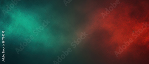 Abstract grainy gradient background red Green black noise texture retro banner poster backdrop design