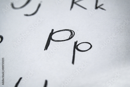 PENCIL AND ALPHABET LETTER P