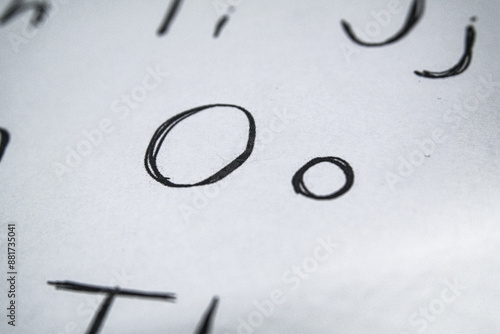 PENCIL AND ALPHABET LETTER O