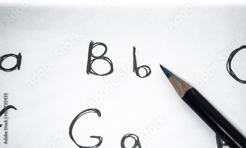 ALPHABET AND PENCIL LETTER B