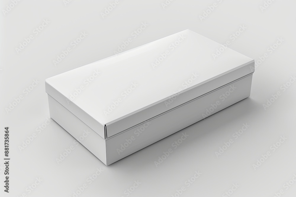 Blank White Box Mockup on Isolated White Background created with Generative AI Blank White Box Mockup on Isolated White Background created with Generative AI