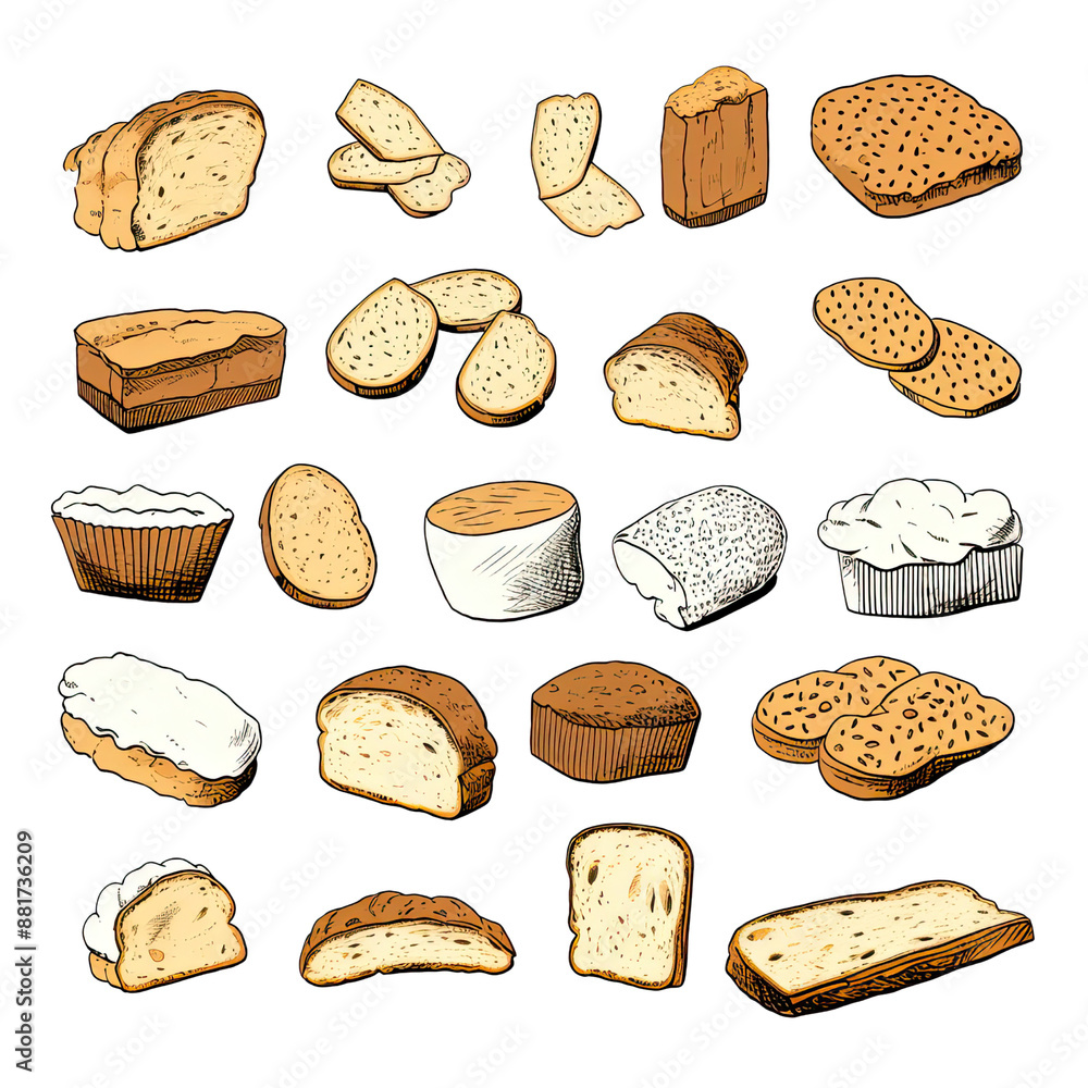 Bread and Cake Images Without Background, Generative AI Bread and Cake Images Without Background, Generative AI