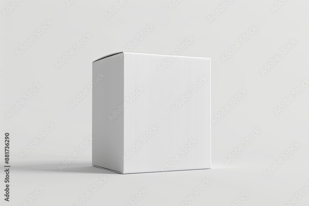 Blank White Box Mockup on Isolated White Background created with Generative AI Blank White Box Mockup on Isolated White Background created with Generative AI