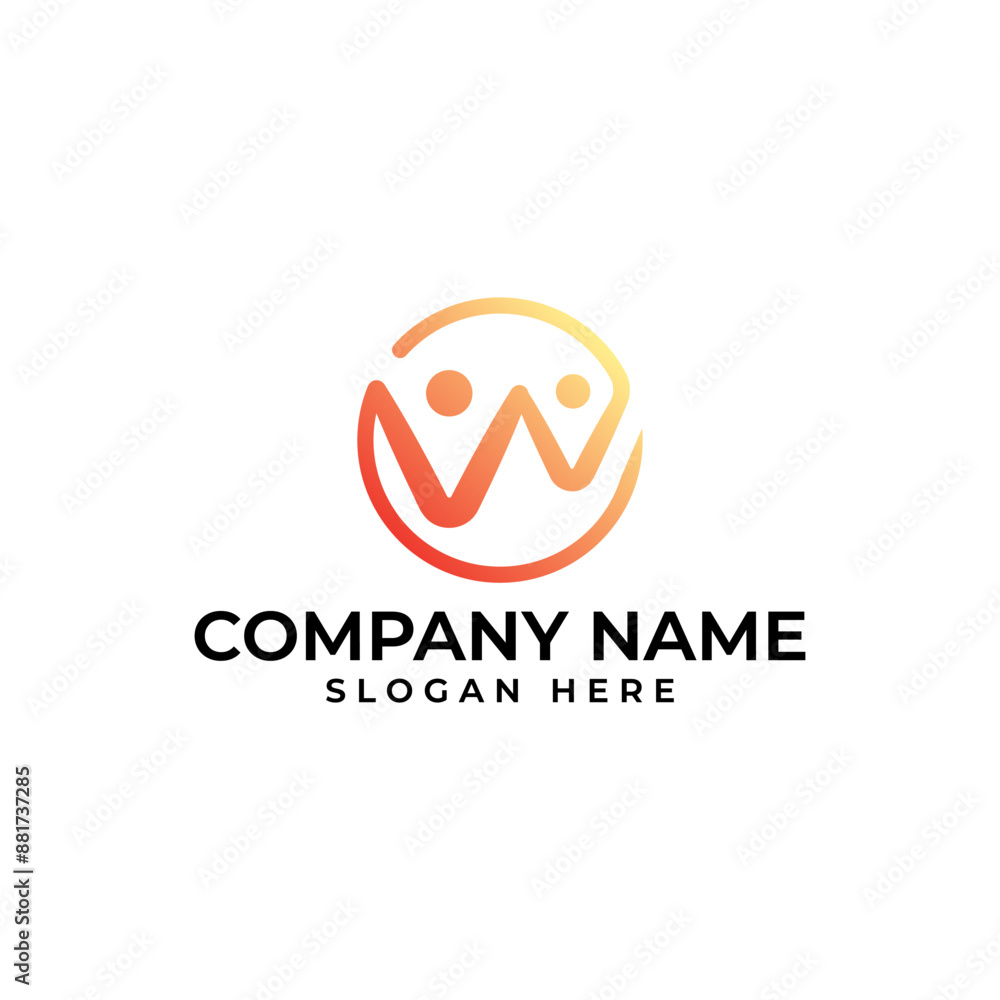 two people handling hand with both people connected to creating a circle of community in warmth gradient color in modern and minimalist style two people handling hand with both people connected to creating a circle of community in warmth gradient color in modern and minimalist style