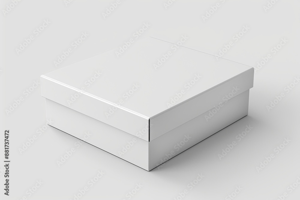 Naklejka premium Blank White Box Mockup on Isolated White Background created with Generative AI