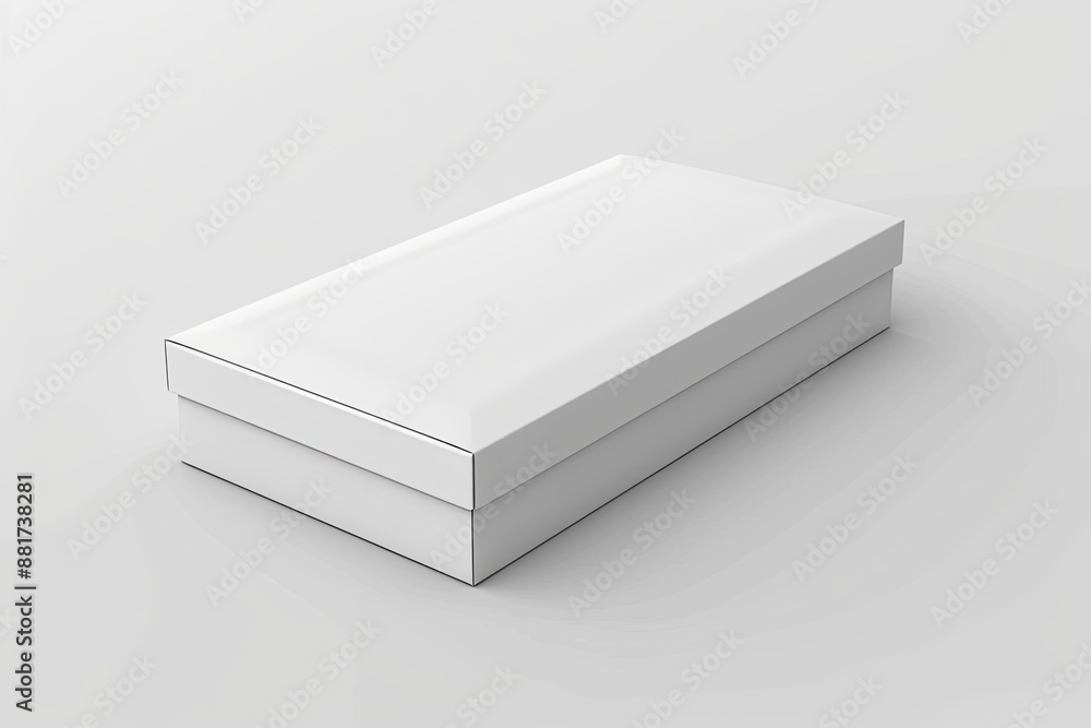 Blank White Box Mockup on Isolated White Background created with Generative AI Blank White Box Mockup on Isolated White Background created with Generative AI