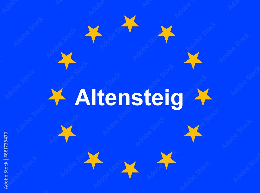 Illustration einer Europaflagge mit der Aufschrift Illustration einer Europaflagge mit der Aufschrift