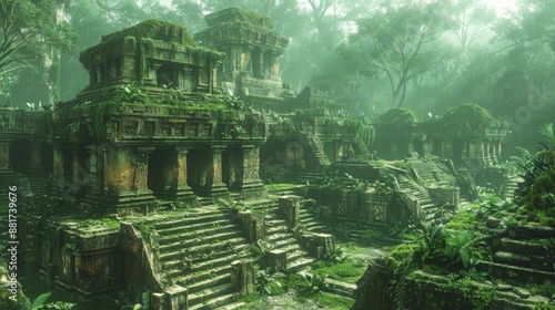 Ancient Temple Lost in the Jungle