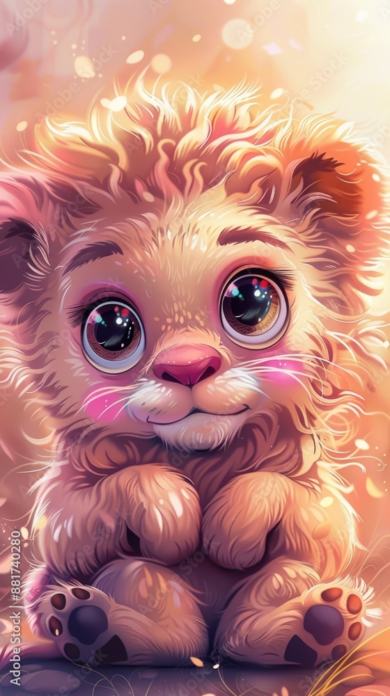 Cute Lion Cub with Big Eyes Cute Lion Cub with Big Eyes