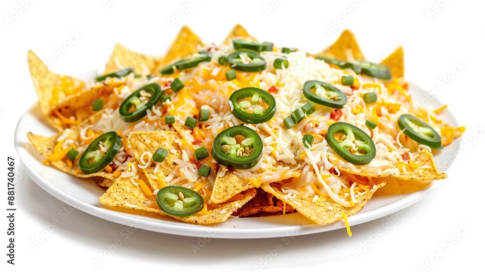 Nachos with Cheese, Jalapenos, and Green Onions Nachos with Cheese, Jalapenos, and Green Onions