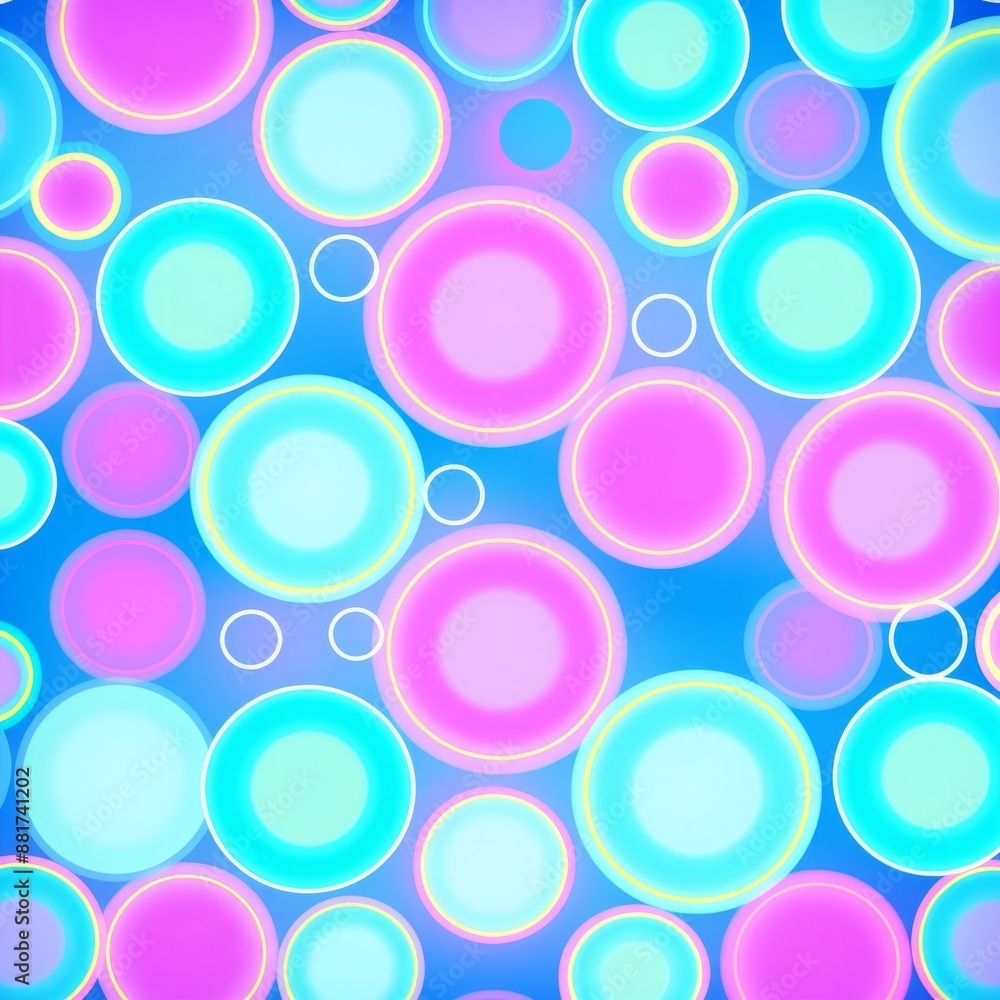 Overlapping circles in pink, blue, and white against a light blue background Overlapping circles in pink, blue, and white against a light blue background