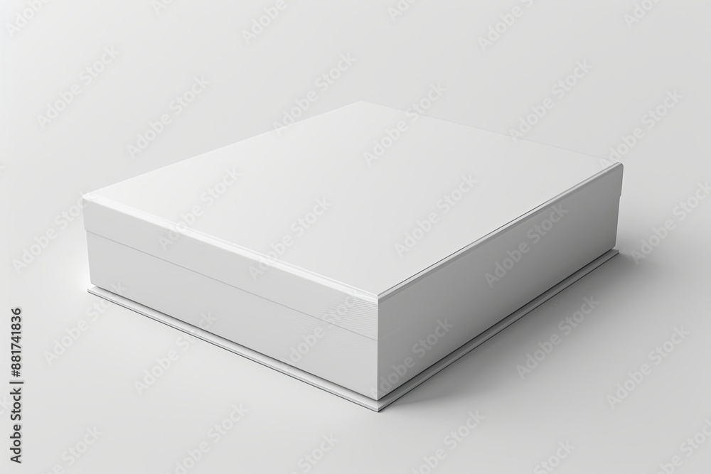 Naklejka premium Blank White Box Mockup on Isolated White Background created with Generative AI