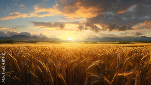 wheat field at sunrise