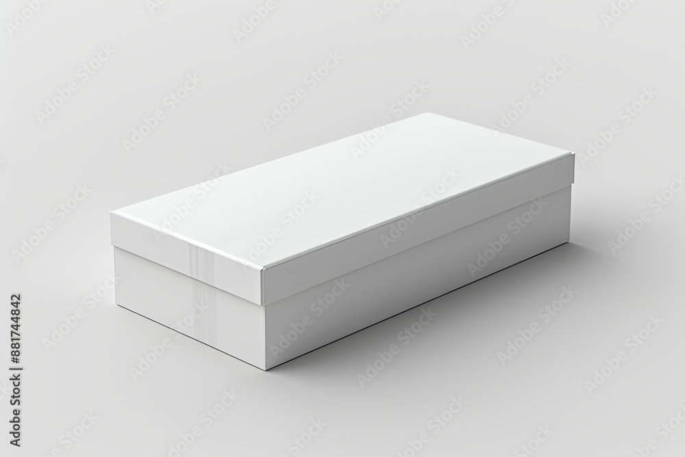 Naklejka premium Blank White Box Mockup on Isolated White Background created with Generative AI