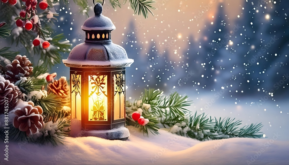 Winter Wonderland with Lantern Winter Wonderland with Lantern