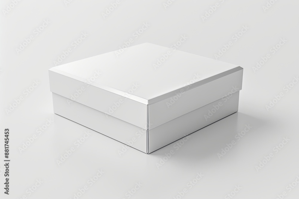Blank White Box Mockup on Isolated White Background created with Generative AI Blank White Box Mockup on Isolated White Background created with Generative AI