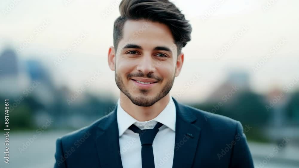 Portrait of happy Stylish fashion young man in suit and tie Portrait of happy Stylish fashion young man in suit and tie