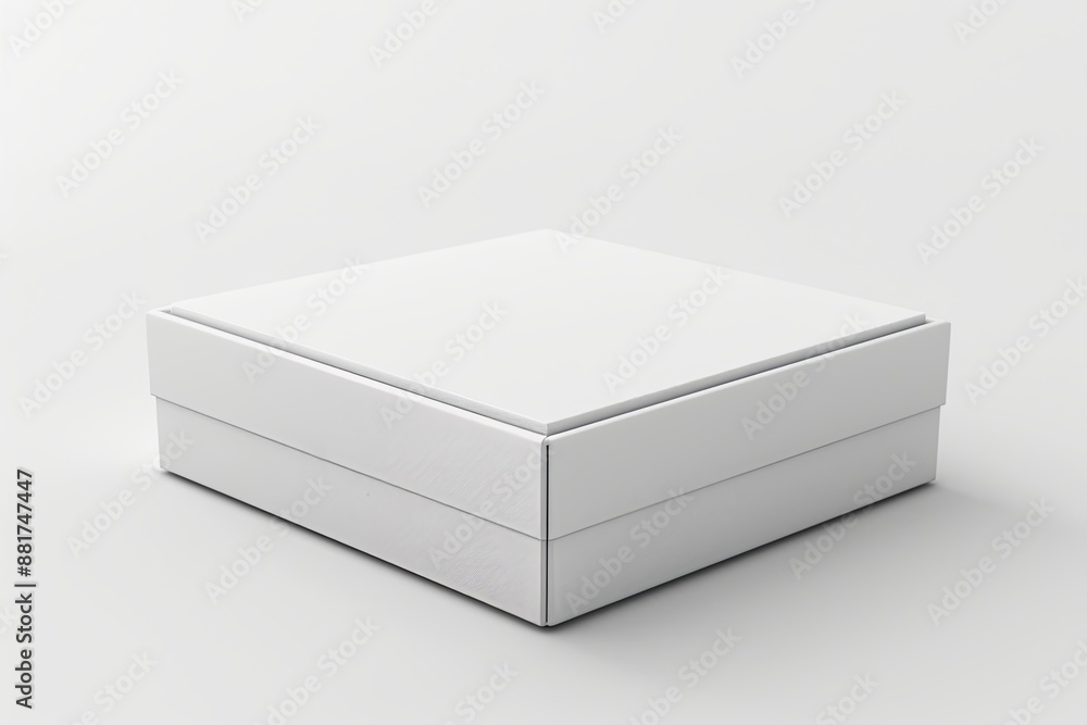 Blank White Box Mockup on Isolated White Background created with Generative AI Blank White Box Mockup on Isolated White Background created with Generative AI
