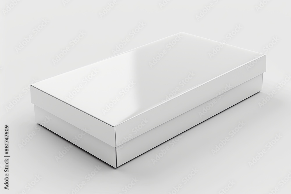 Naklejka premium Blank White Box Mockup on Isolated White Background created with Generative AI